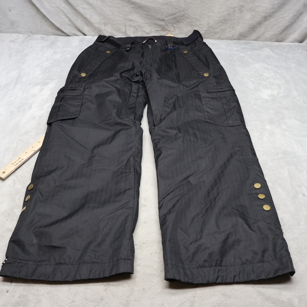 Bonfire Snow Pants Womens Medium Black Fusion Series Classic Fit Cargo Ski 30x31
